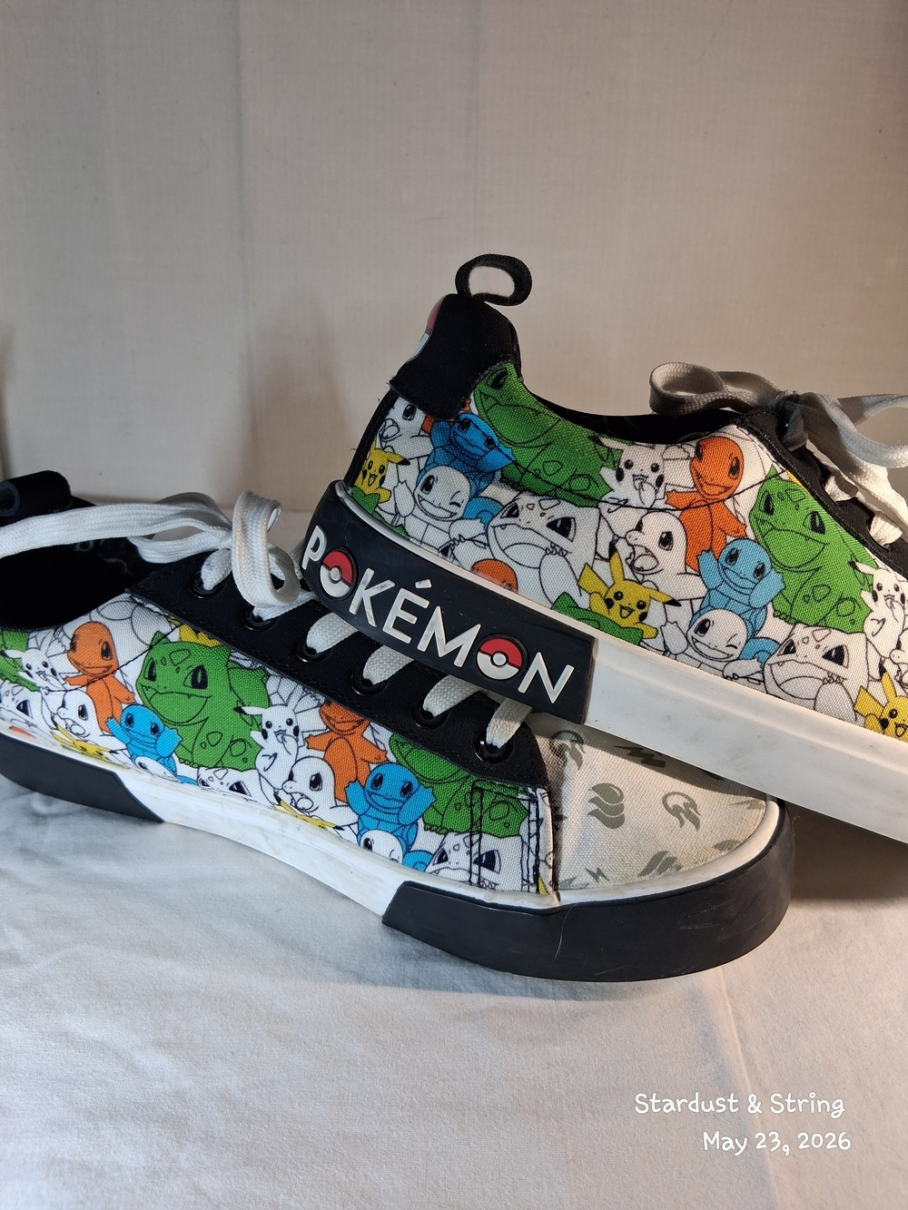 Pokémon Characters All Over Print Canvas Sneakers Shoes Size 8.5